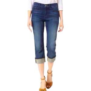 NYDJ Women’s Size 2 Dayla Wide Cuff Capri Stretch Jeans Lift Tuck Technology